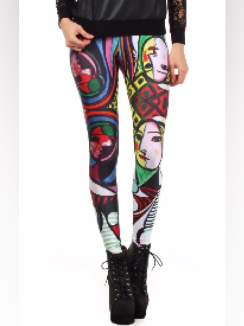 Rare Poprageous Picasso Girl Before A Mirror Legging Size Small